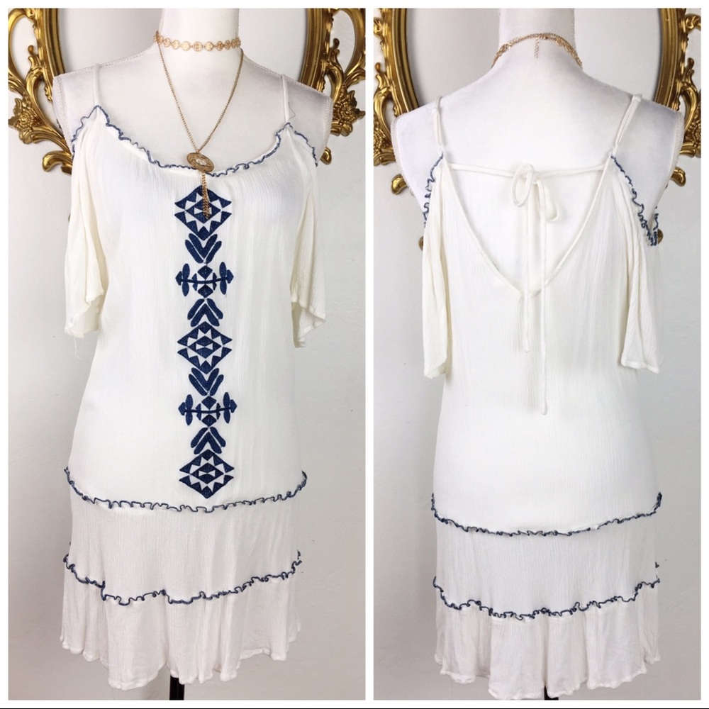 Umgee [Boho Style] Ivory Mini Dress Size L